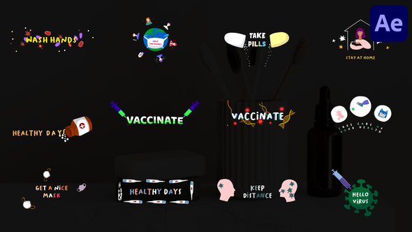 Virus And Vaccine Titles | After Effects Titles template preview