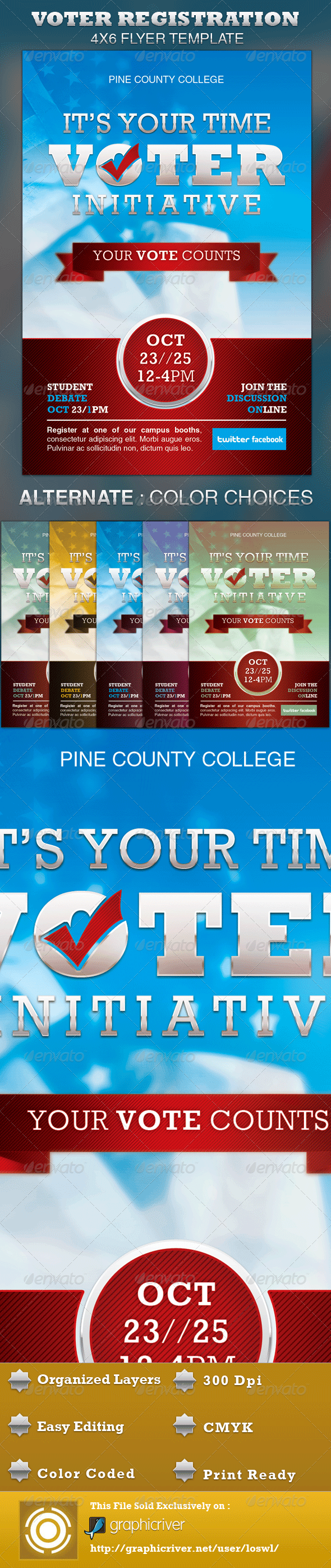 Voter Registration Drive Flyer Template - Events Flyers