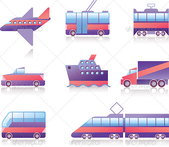 Transportation Icons - Web Elements Vectors