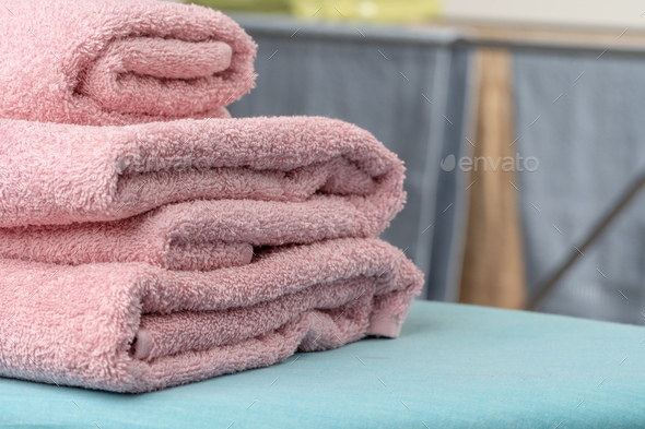 Household work. Clean towel ready to use