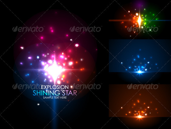 Shiny Star Explosion Vector Backgrounds - Nature Conceptual