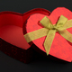 Heart shaped Valentines Day gift box on black background - PhotoDune Item for Sale