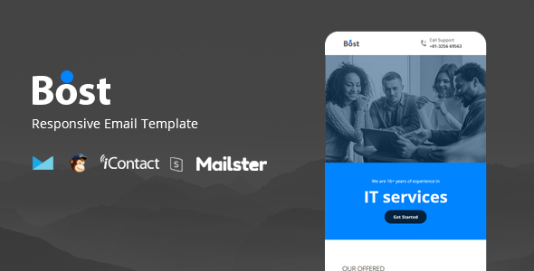 Bost Mail - Responsive E-mail Template + Online Access + Mailster + MailChimp