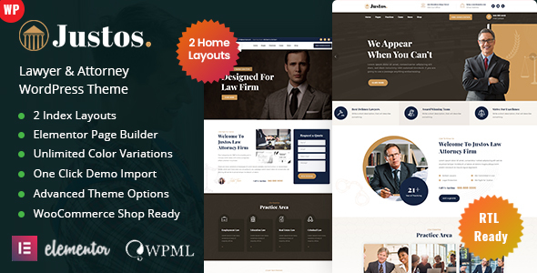 Justos - Attorney Lawyer WordPress