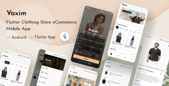 Vaxim - Clothing Retail Online Shop Flutter App + Admin Dashboard