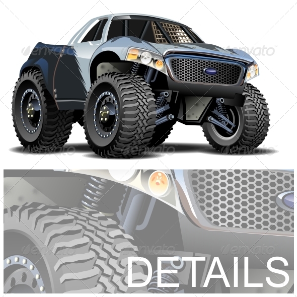 Vector Cartoon Buggy - Man-made Objects Objects