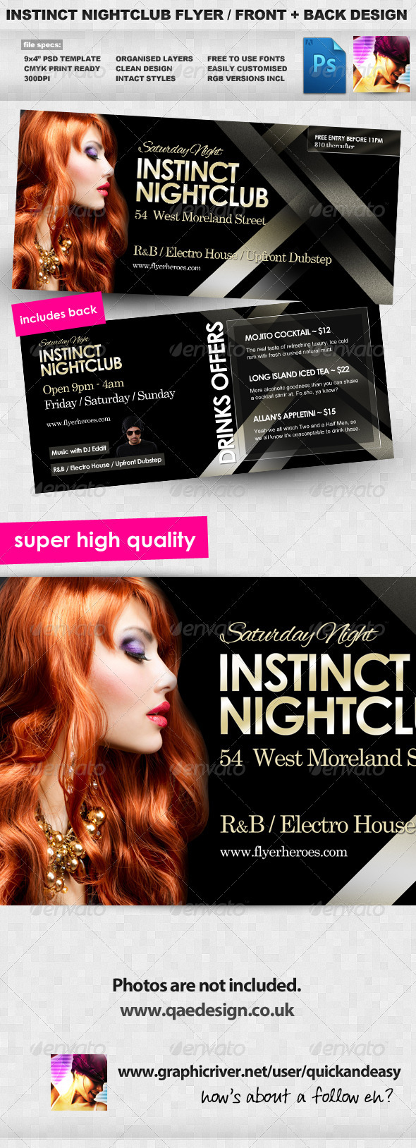 Instinct Flyer Template - Clubs & Parties Events