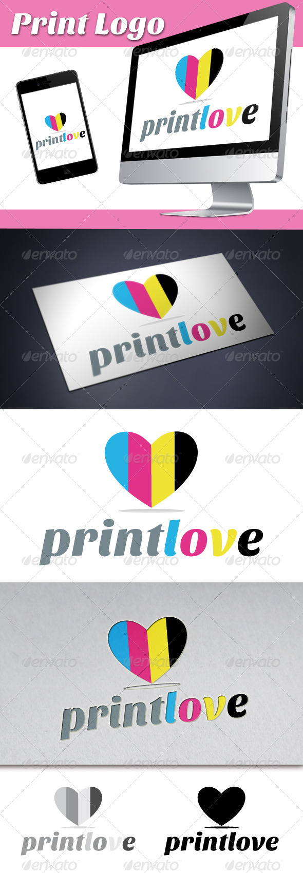 Print Love Logo - Symbols Logo Templates