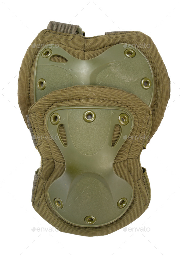 Military knee pads isolated on white background