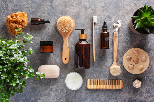 zero waste eco friendly hygiene bathroom concept. wooden toothbrush ...