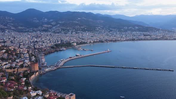 Alanya, Turkey - a Resort Town on the Seashore. Aerial View alt