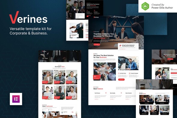 Verines – Professional Corporate & Business Elementor Template Kit