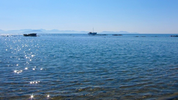 Clear Water Of Corfu Beach, Greece Time Lapse