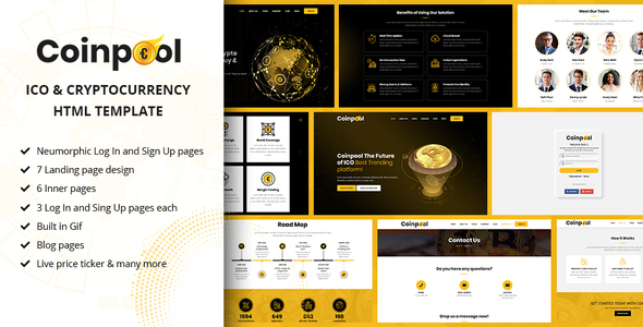 Coinpool - ICO, Bitcoin And Crypto Currency HTML Template