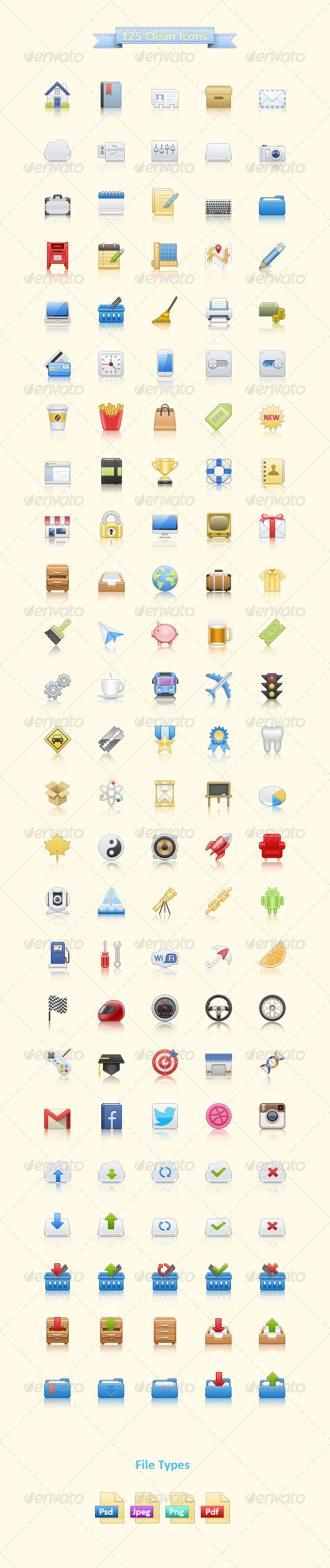 125 Clean Icons - Web Icons