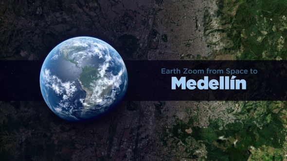 Medellin (Colombia) Earth Zoom to the City from Space