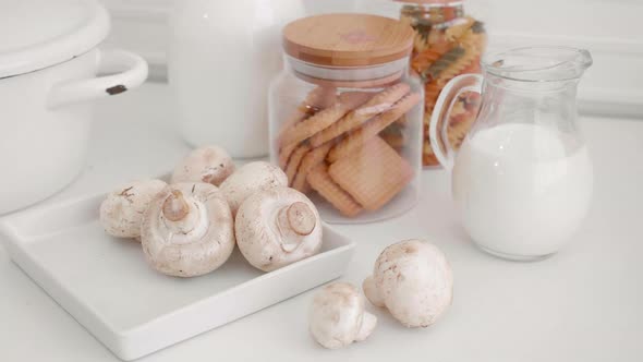 Loaf bread on the table, homemade with breakfast, healthy and appetizer, preparation and nutrition. alt