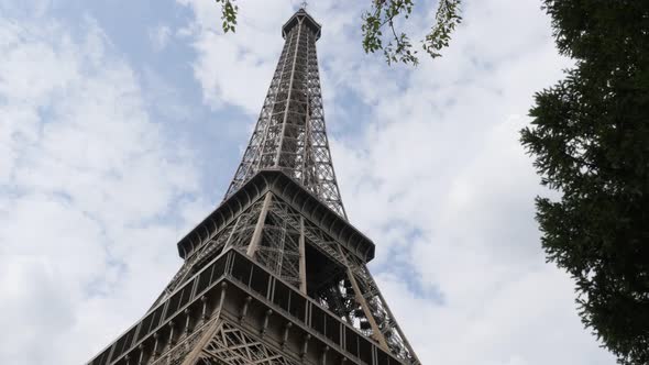 World heritage famous site near Eiffel tower in Paris France slow tilt 4K 3840X2160 30fps UltraHD fo
