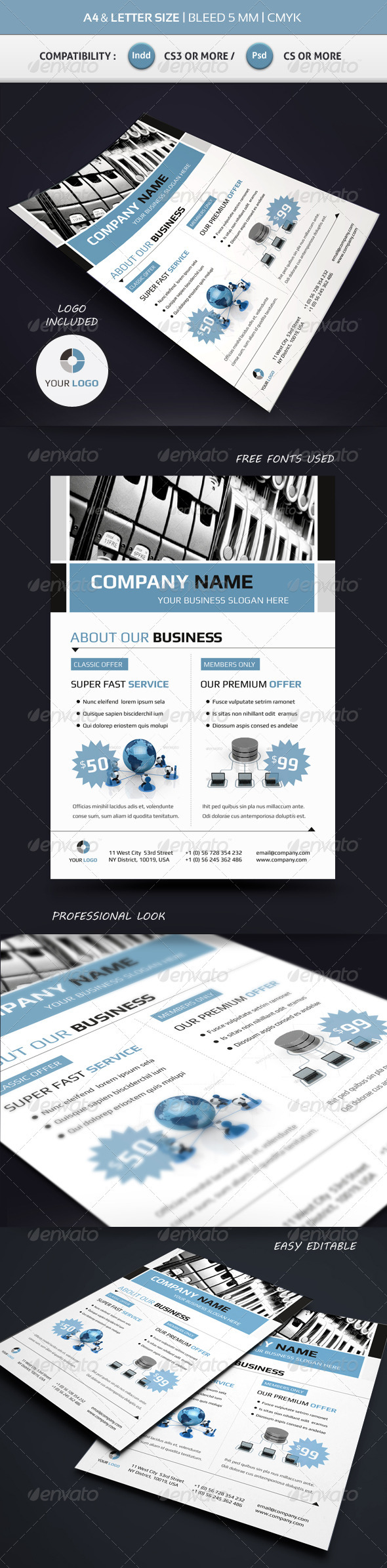 Corporate Commerce Flyer Template A4 & Letter - Corporate Flyers
