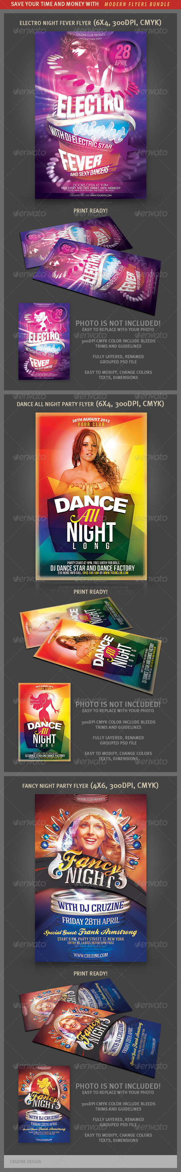 Modern and Creative Flyer Bundle - Clubs & Parties Events