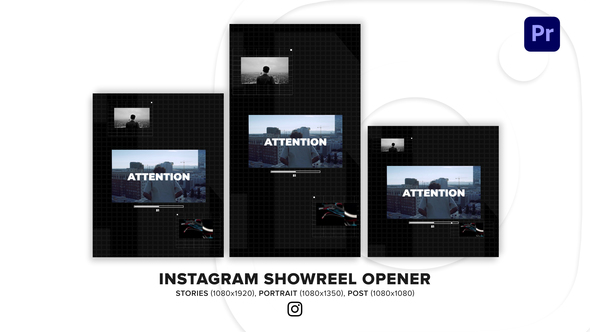 Instagram Showreel Opener - Instagram Reels, TikTok Post, Stories for Premiere Pro