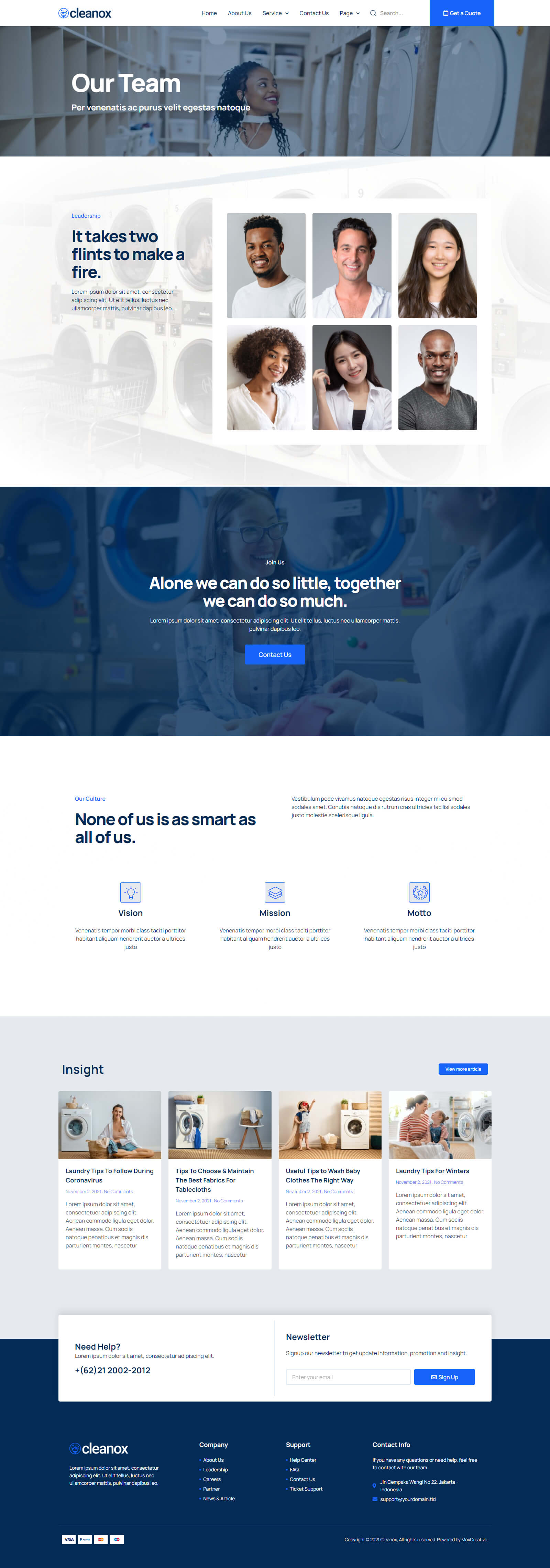 Cleanox - Laundry Service Elementor Template Kit by moxcreative ...