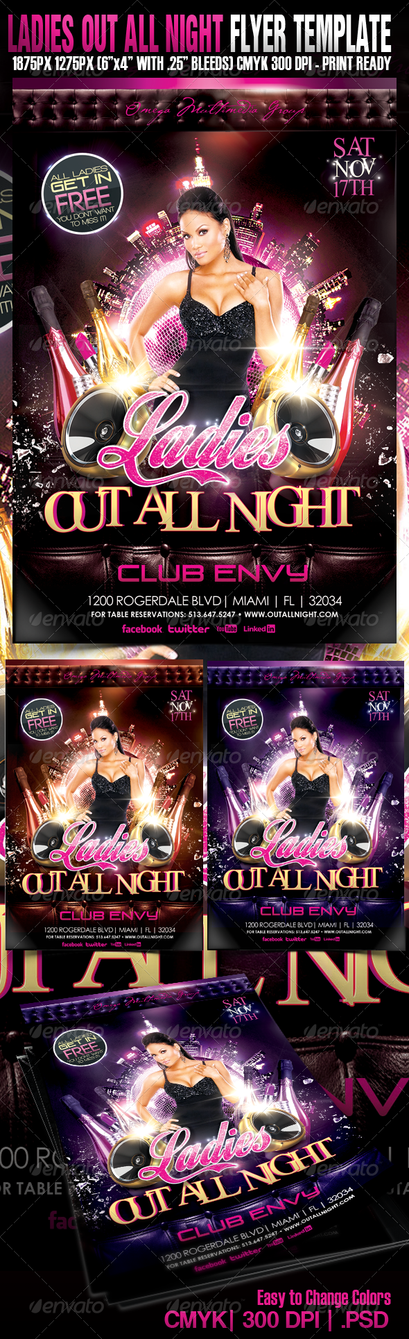 Ladies Out All Night - Events Flyers