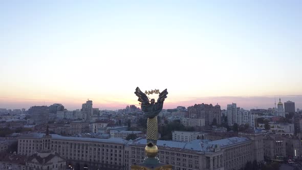 Independence Square. Maidan. Monument. Aerial. Kyiv. Ukraine alt