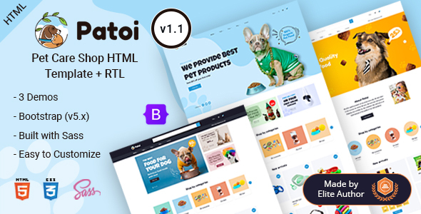 Good Patoi - Pet Care Shop eCommerce HTML Template