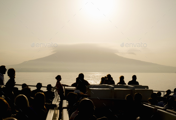 Tourists, Vesuvio Volcano, Napoli, Campania, Italia - Stock Photo - Images