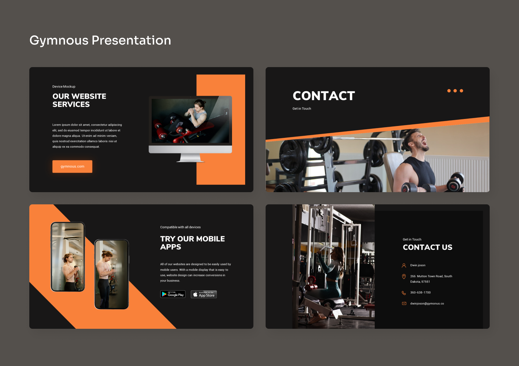 gym presentation template google slides