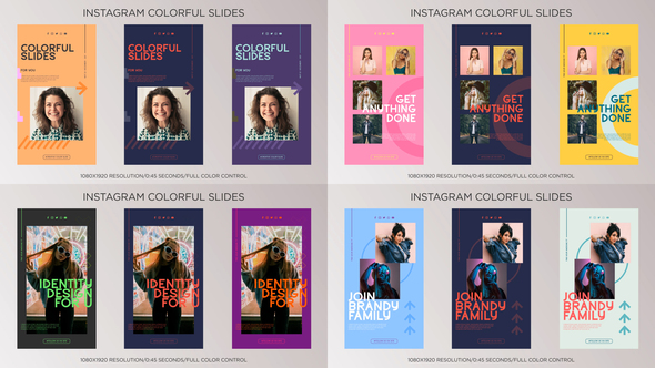 Instagram Colorful Slides Video Displays template preview