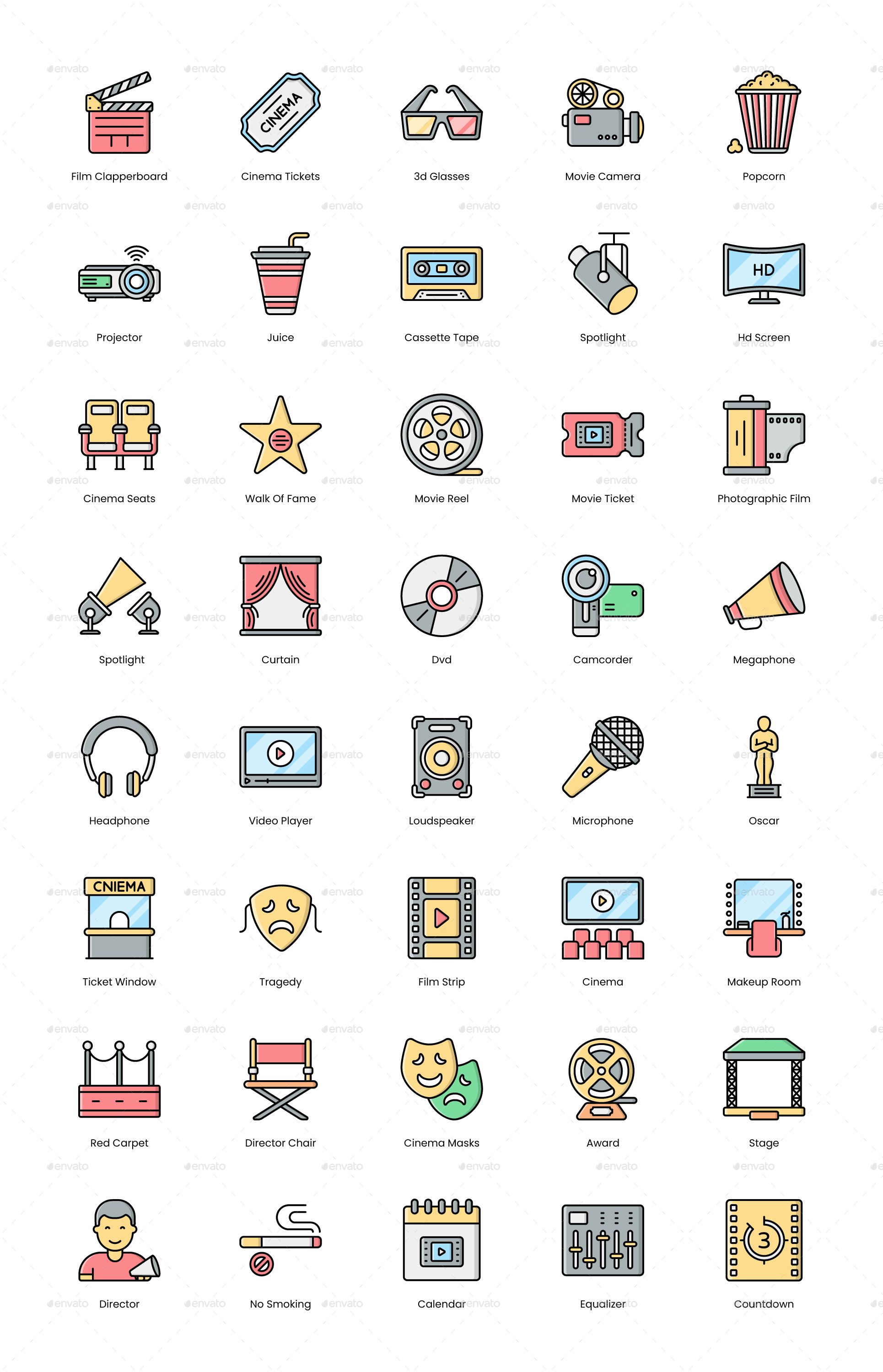 Cinema Unique Icons by trianglesquad | GraphicRiver