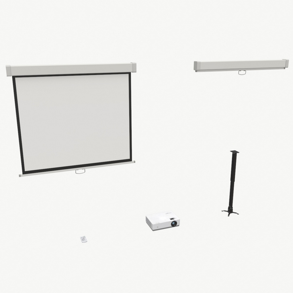 Projector and Screen - 3Docean 34619767
