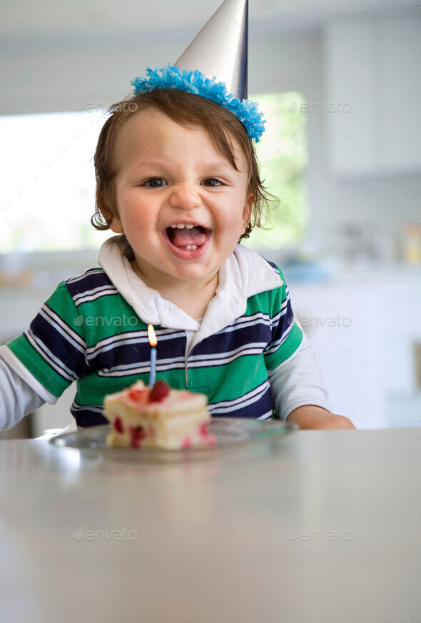 Baby first birthday smile - Stock Photo - Images