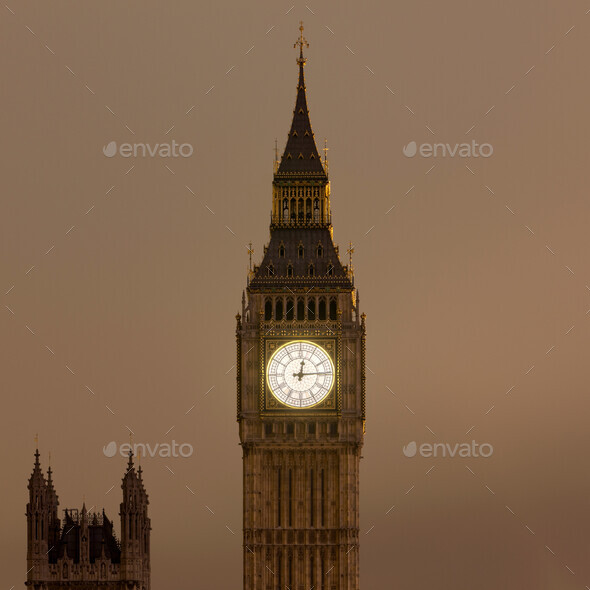 Big Ben clock tower lit up at night Stock Photo by nualaimages PhotoDune