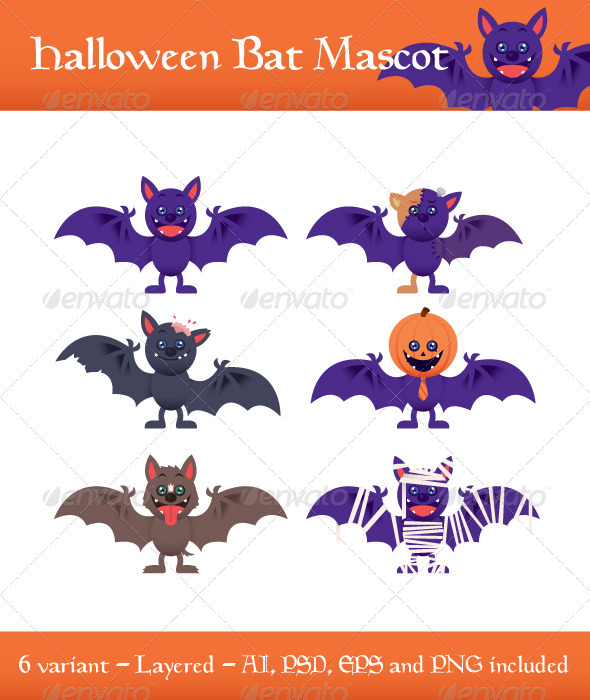 Halloween Bat Mascot - Animals Characters