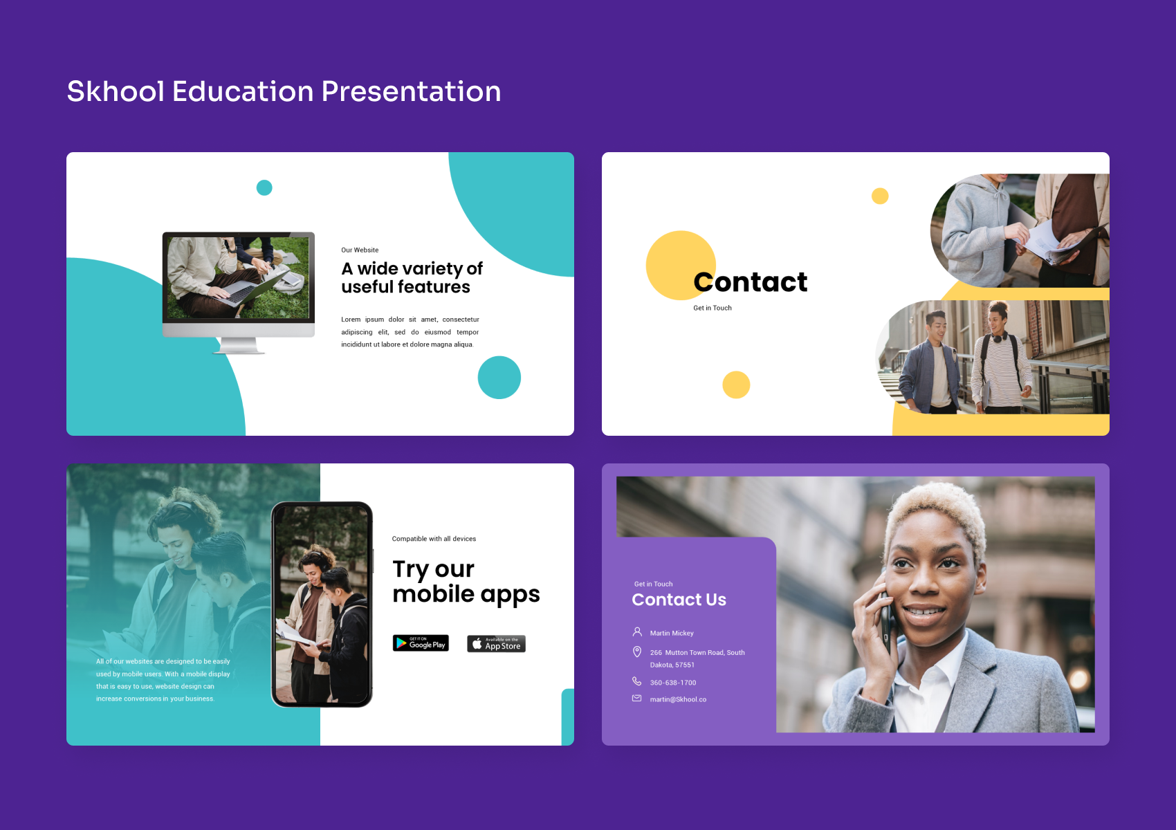 Skhool - Education Google Slides Presentation, Presentation Templates