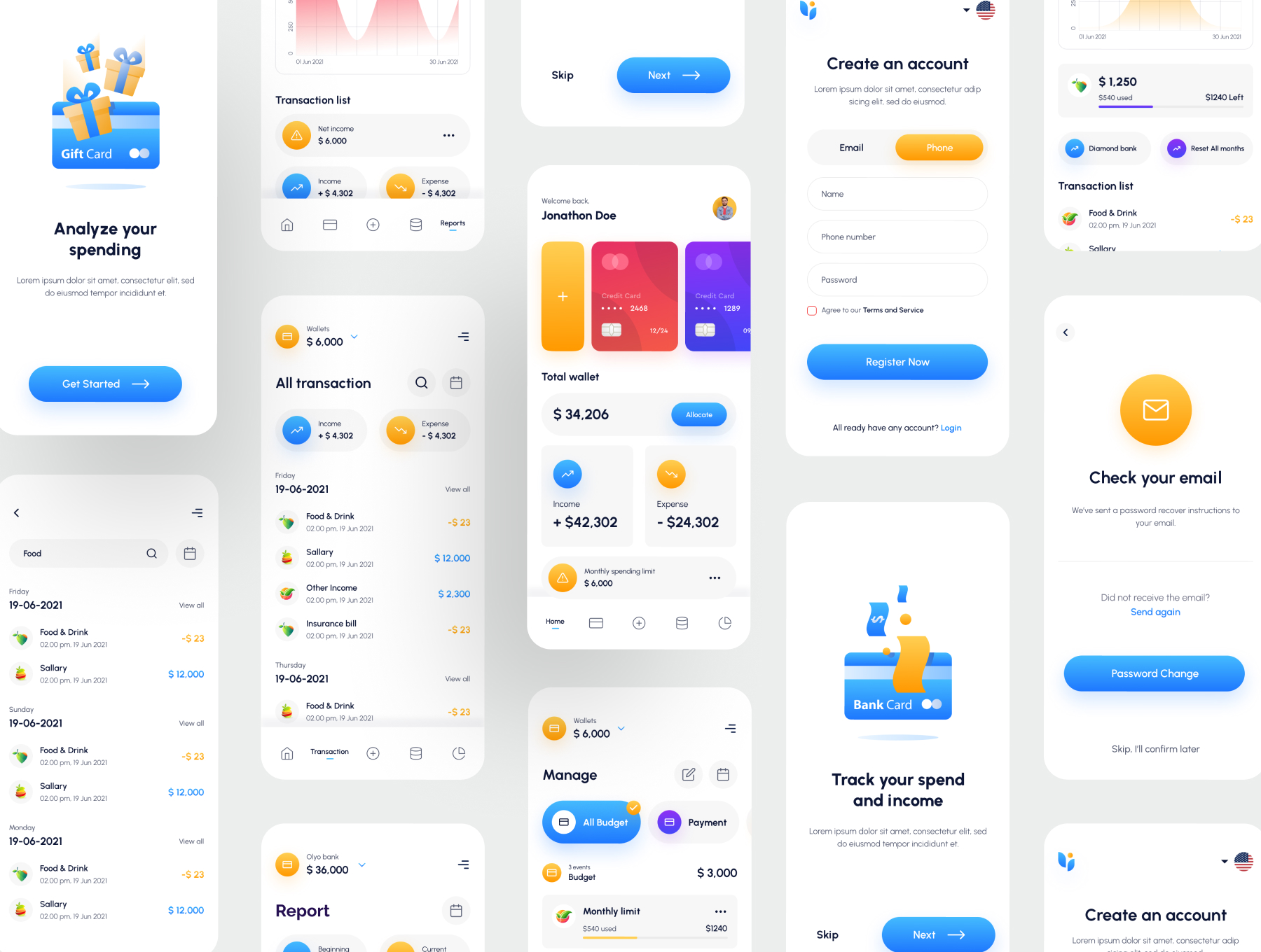 Finco - Money Management App Figma UI Kit by pixency | ThemeForest