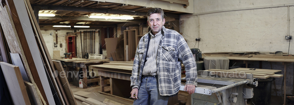 Portrait of a cabinet maker in his workshop