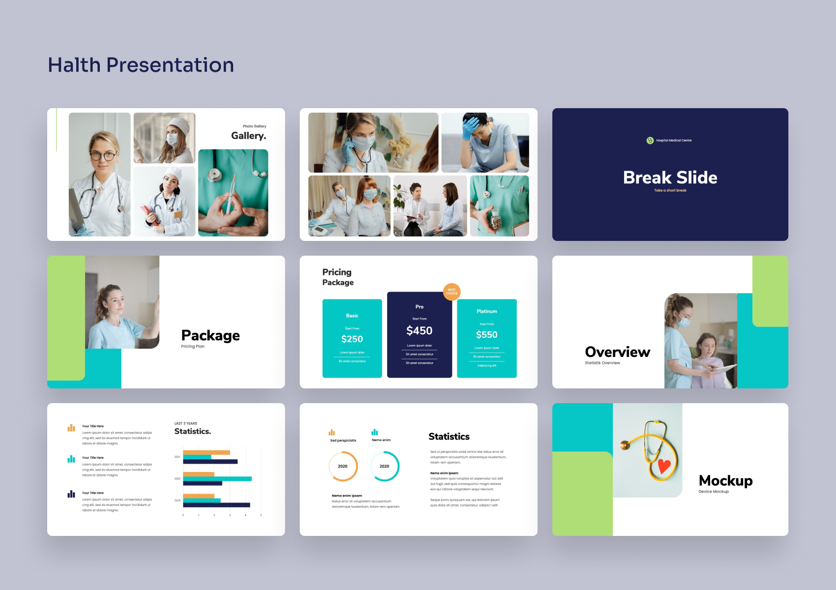 Halth - Medical Google Slides Presentation by mhudaaa | GraphicRiver