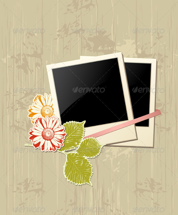 Photo Frame with Flowers - Backgrounds Decorative