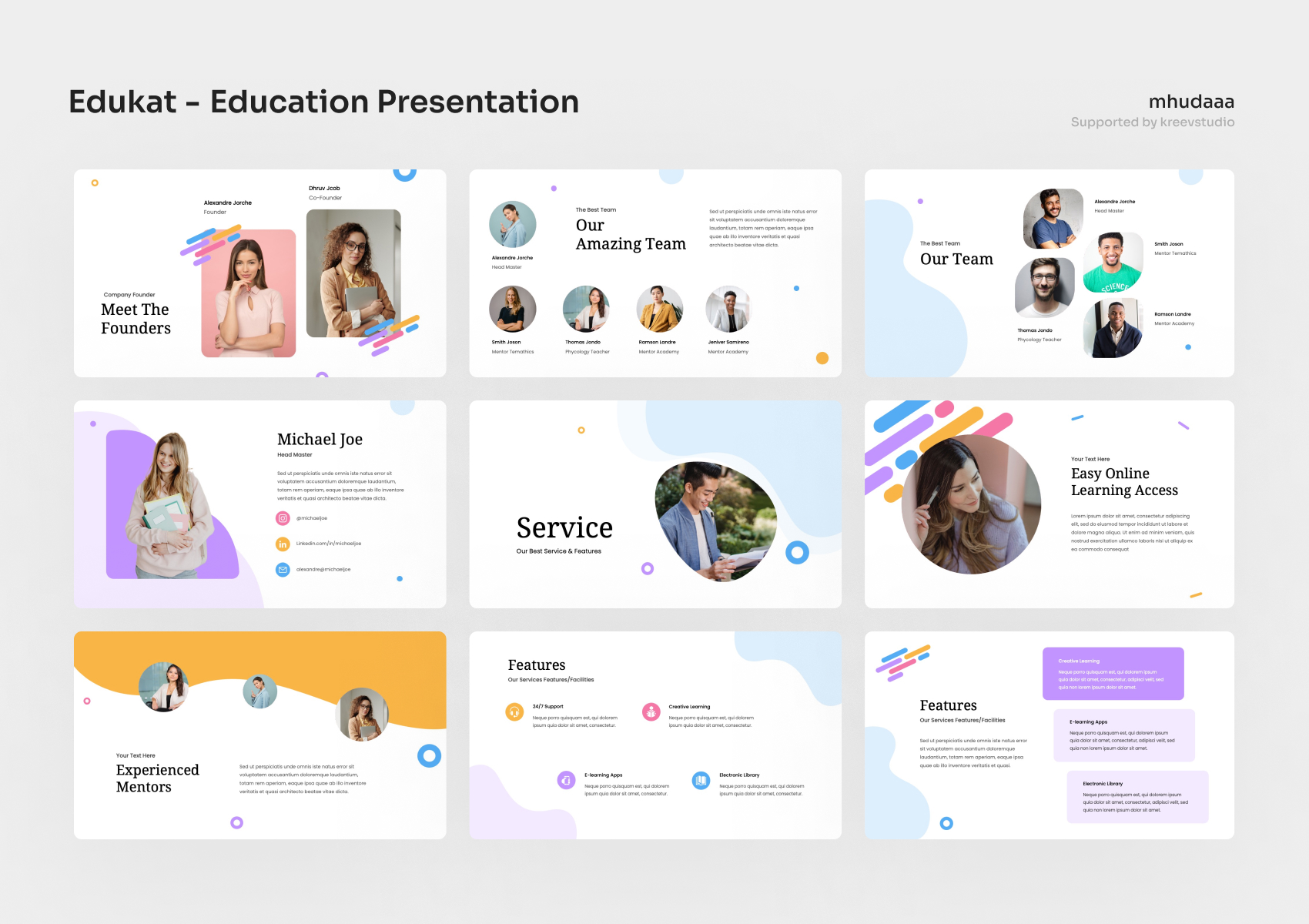 Edukat - Education Google Slides Presentation, Presentation Templates