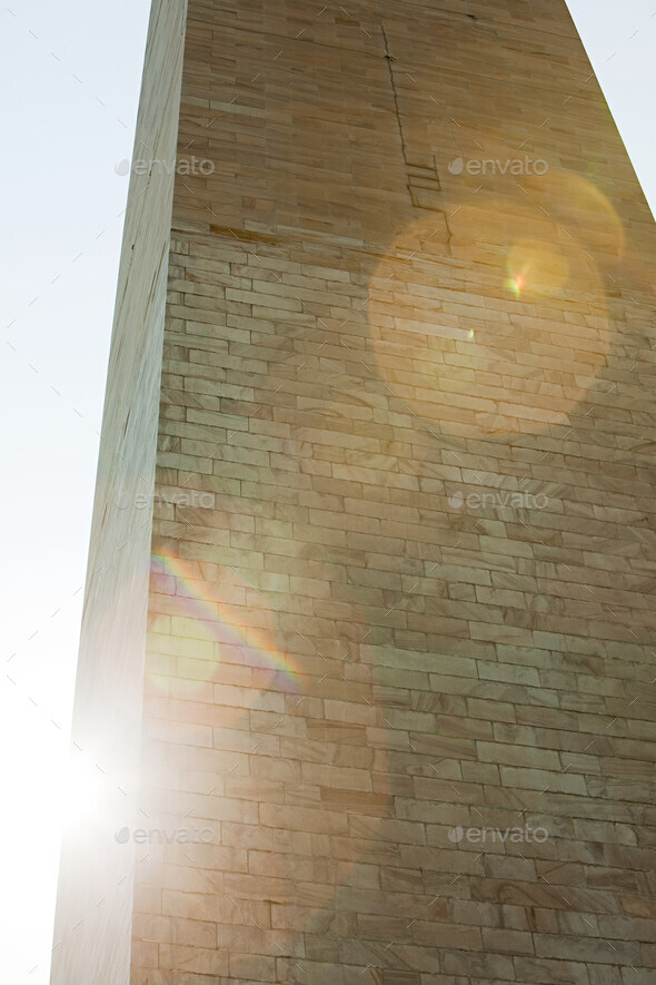 Section of washington monument, Washington DC, USA - Stock Photo - Images