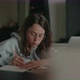 Millennial Woman at Home Work on Project or Study - VideoHive Item for Sale
