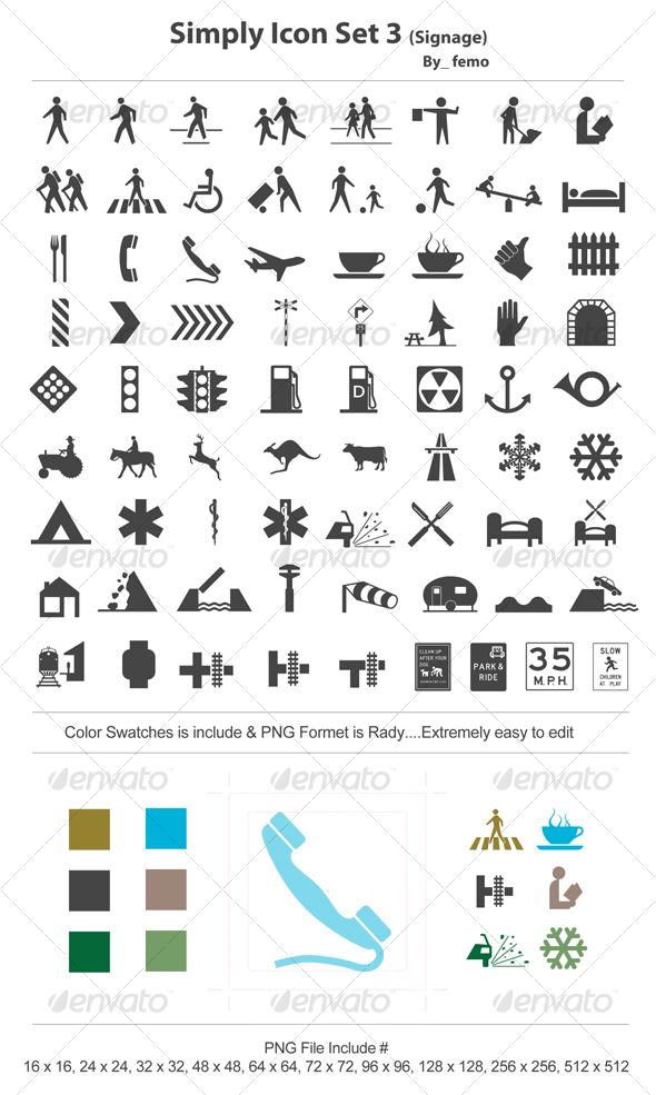 Simply Icon Set 3 (Signage) - Web Icons