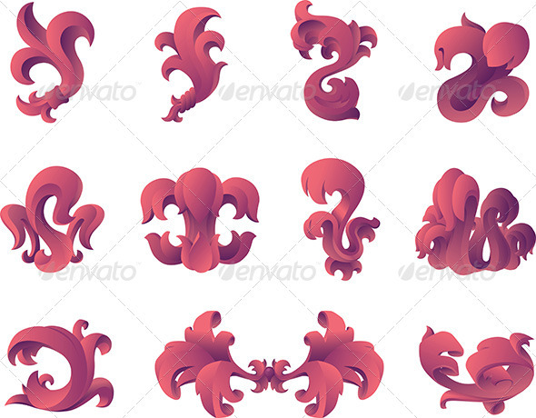 Baroque Design Elements - Web Elements Vectors