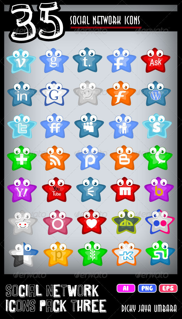 Social Network Icons Pack Three - Characters Vectors