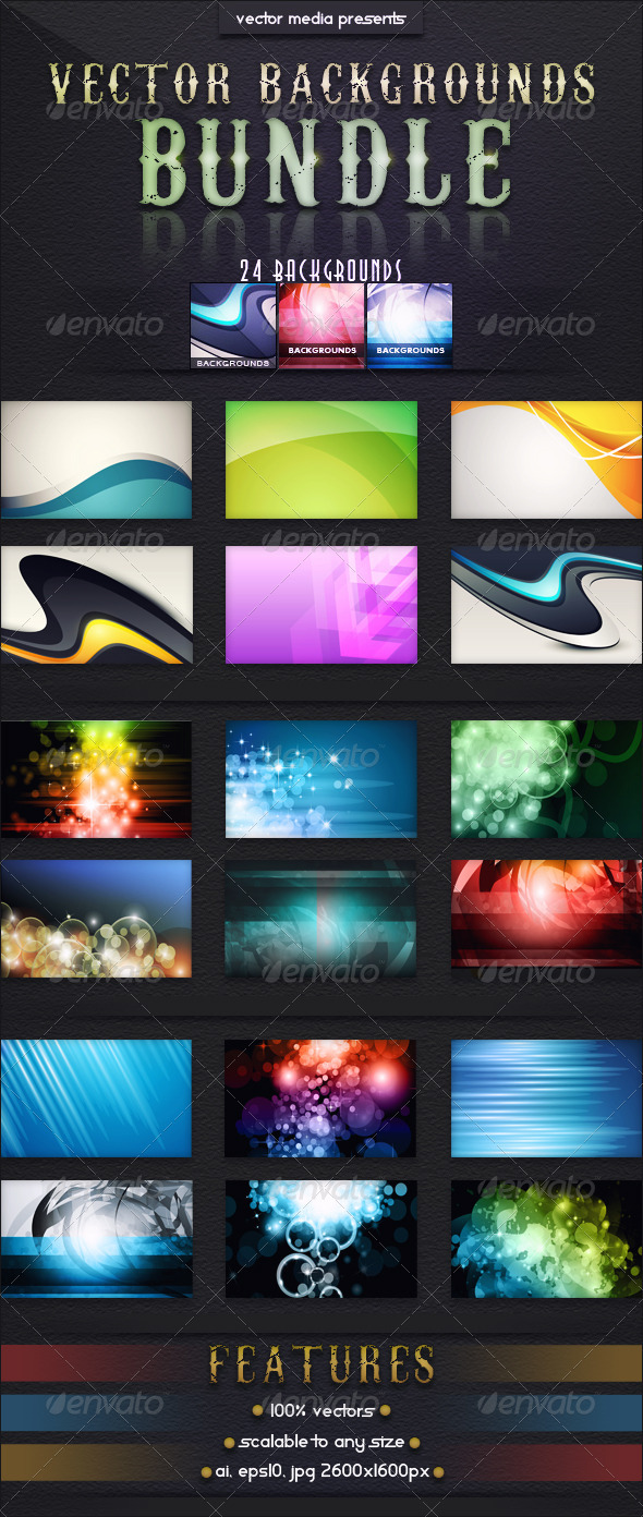 Vector Backgrounds Bundle - Backgrounds Decorative