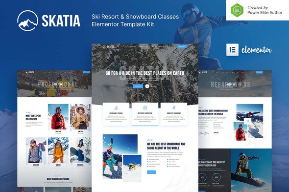 Skatia - Ski Resort & Snowboard Classes Elementor Template Kit